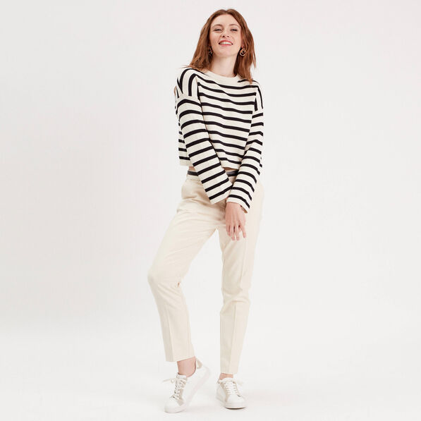 pull court manches pagodes blanc femme Pull court manches pagodes blanc femme