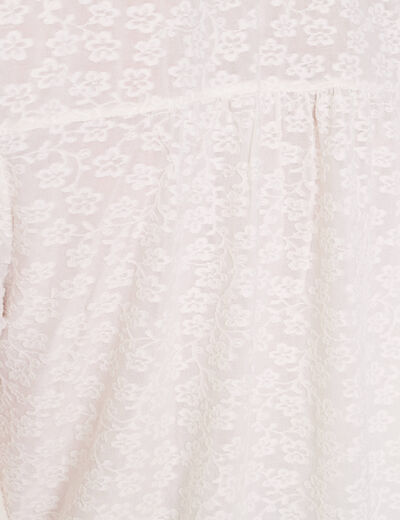 Blouse manches longues ecru femme