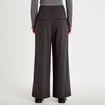Pantalon large &agrave; pinces gris femme