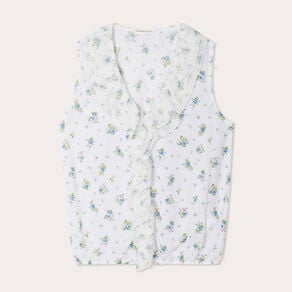 blouse volants sans manches blanc femme Blouse volants sans manches blanc femme