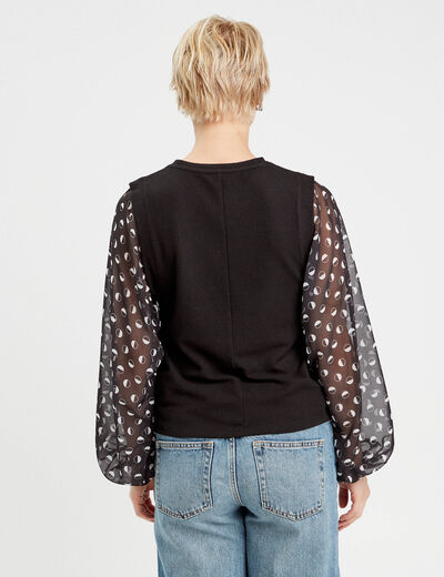 T-shirt manches longues noir femme