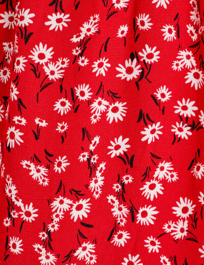 Jupe longue fluide rouge femme