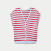 Gilet sans manches col v bleu femme