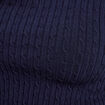 Pull col montant torsades bleu marine femme
