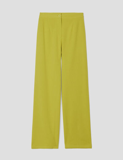 Pantalon large vert olive femme