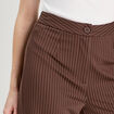 Pantalon jambe large marron chocolat femme