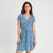 Robe évasée boutonnée bleu clair femme