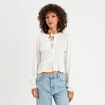 Blouse manches longues ecru femme