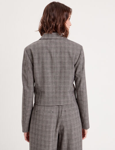 Veste ajustée boutonnée gris femme