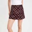 Jupe-short en velours marron chocolat femme