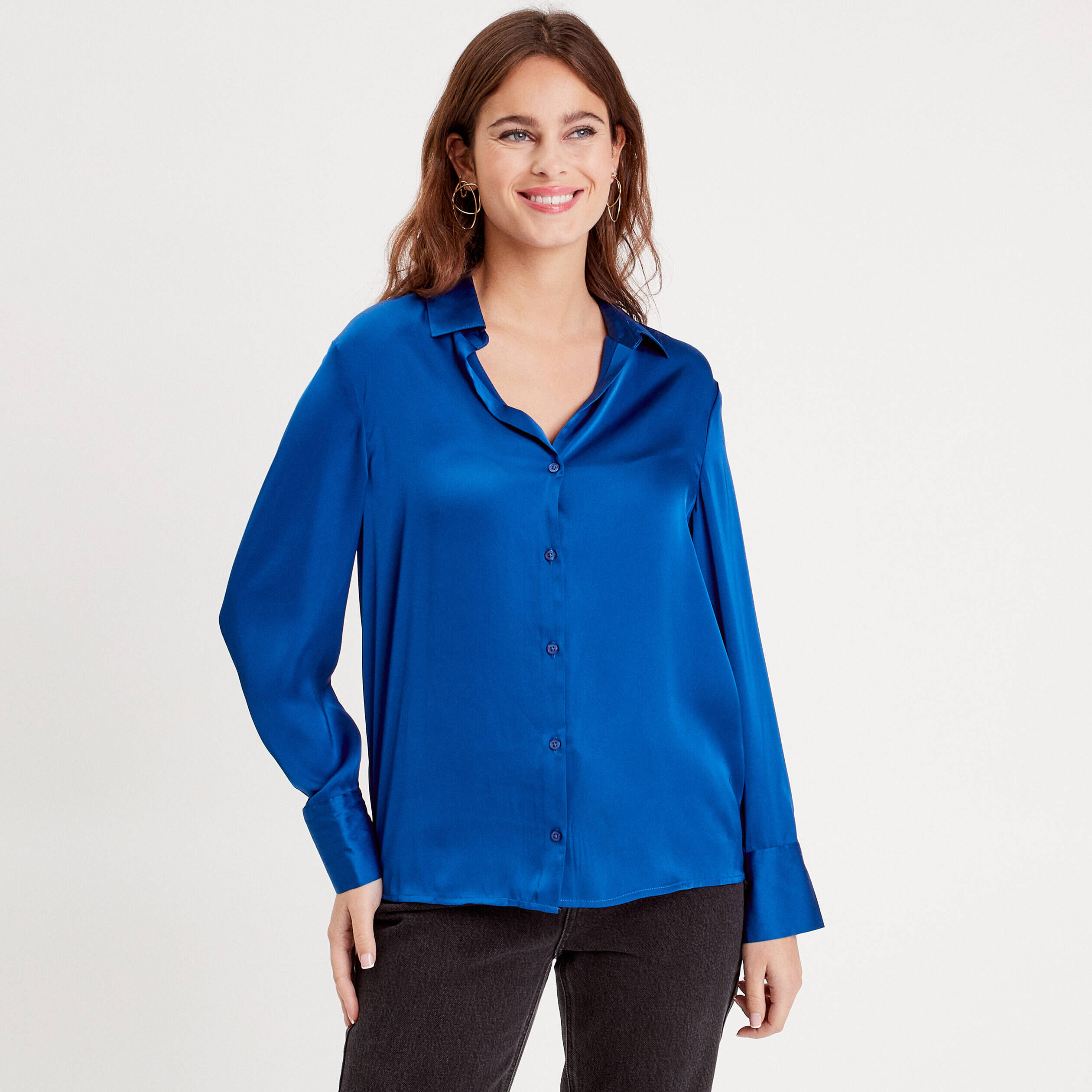 Chemise bleu electrique homme deals
