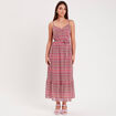 Robe longue &eacute;vas&eacute;e rose femme