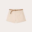 Short chino ceinturé sable femme