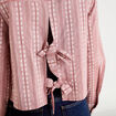 Chemise droite cropped col classique terracotta femme