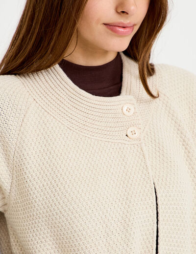 Gilet sans manches col montant beige femme