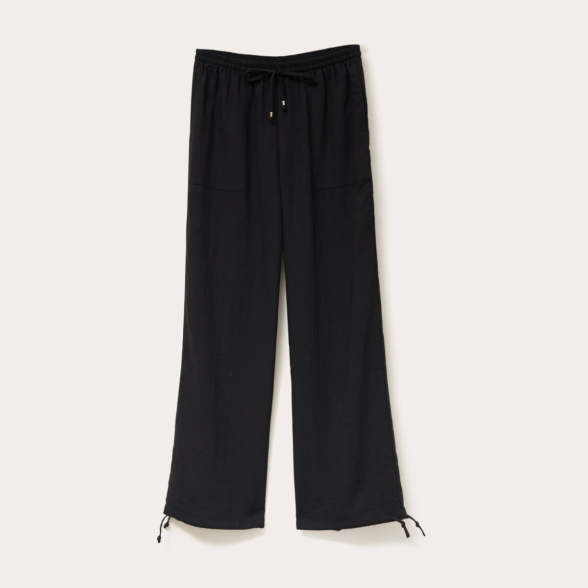 Pantalon large fluide noir femme