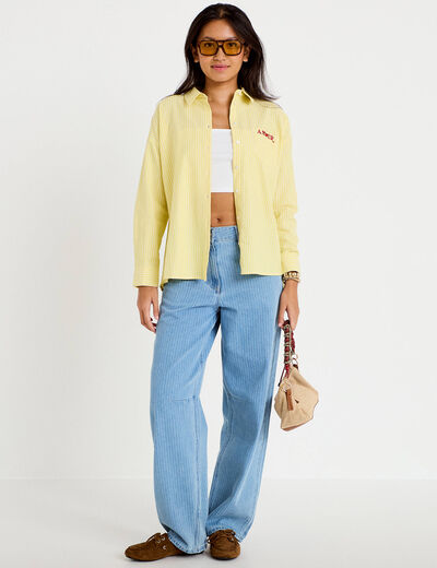Jeans barrel bleu femme