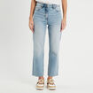Jeans droit taille haute denim double stone femme