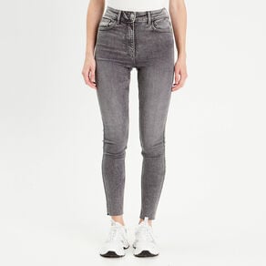 jeans skinny taille haute denim gris femme Jeans skinny taille haute denim gris femme