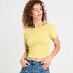 T-shirt manches courtes jaune femme