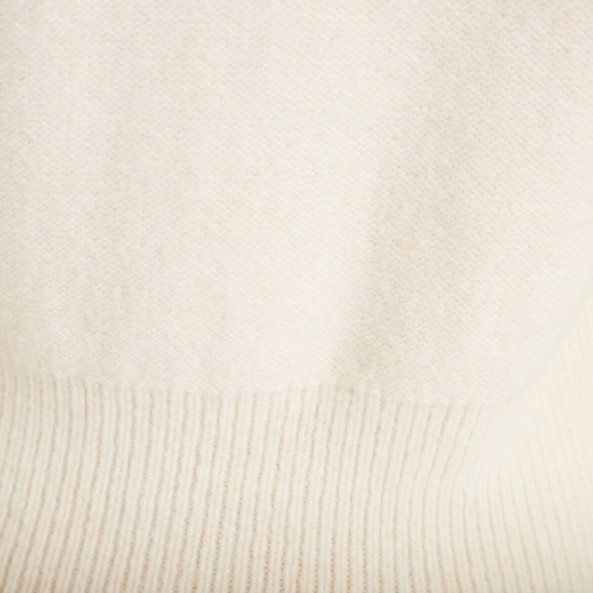 Pull col bateau manches longues ivoire femme