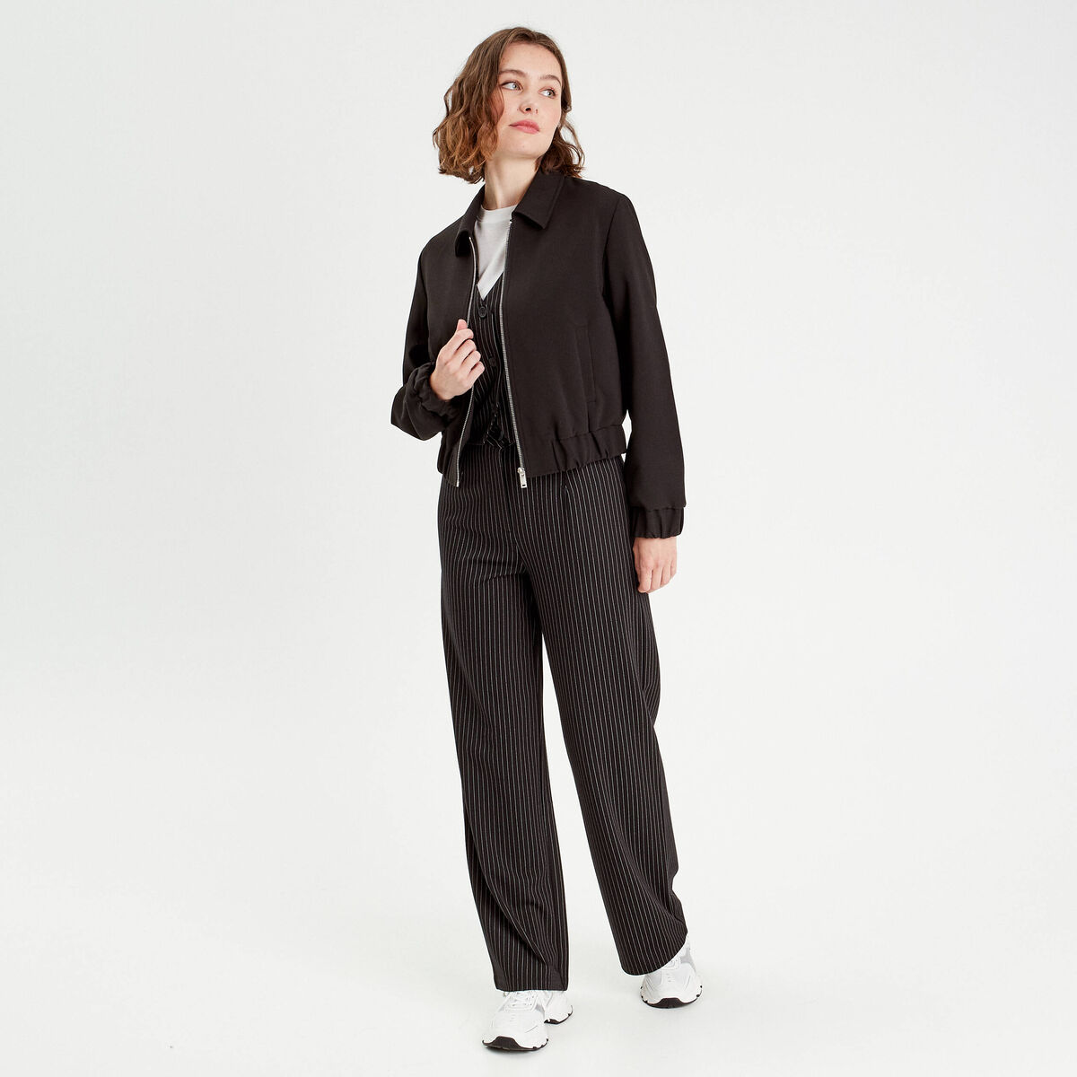 Veste zippée noir femme