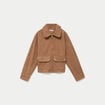 Veste col classique camel femme