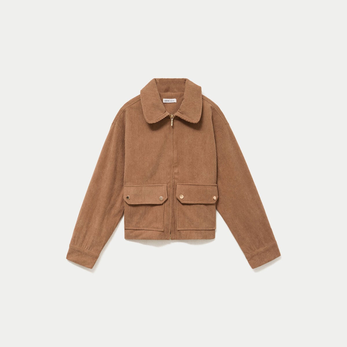 Veste col classique camel femme