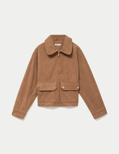 Veste col classique camel femme