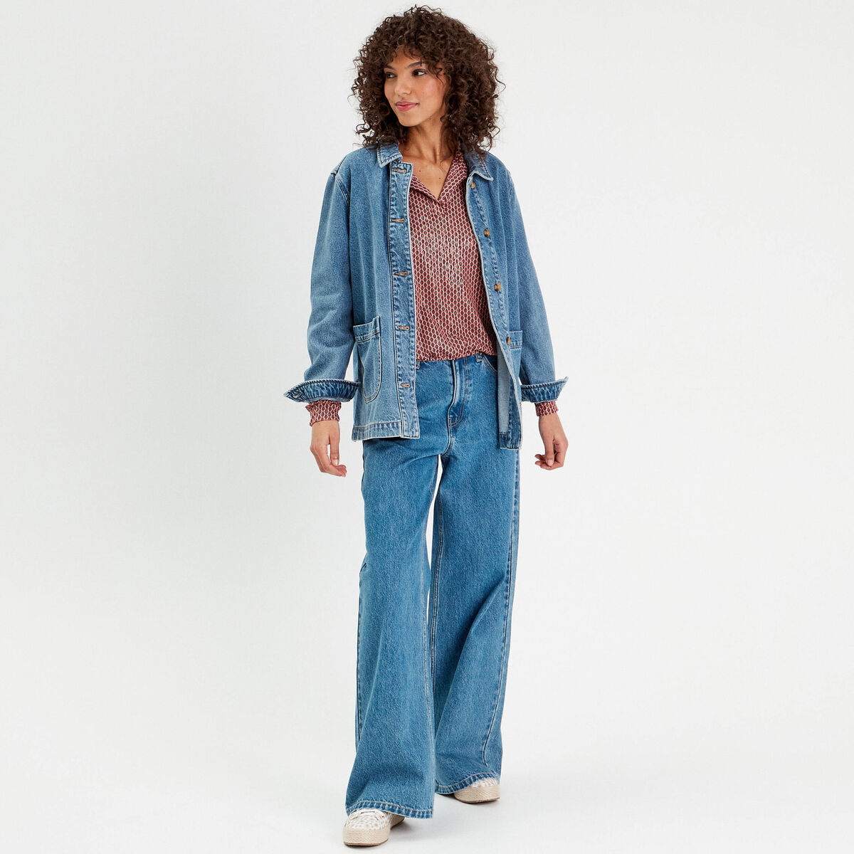 Blouse manches longues blanc femme