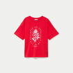 T-shirt oversize manches courtes rouge femme