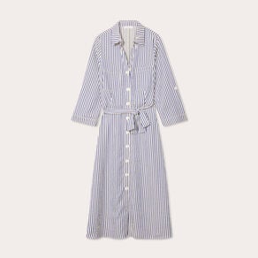 robe longue chemise ceinturee bleu marine femme Robe longue chemise ceinturée bleu marine femme
