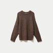 Pull manches longues marron fonc&eacute; femme