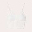 Crop top côtelé ecru femme