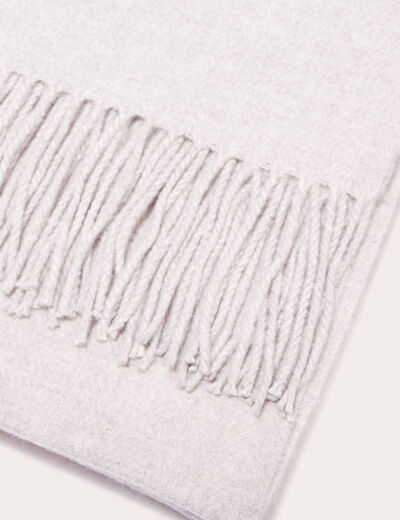 Foulard avec franges gris clair femme
