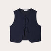 Veston matelassé noué bleu marine femme