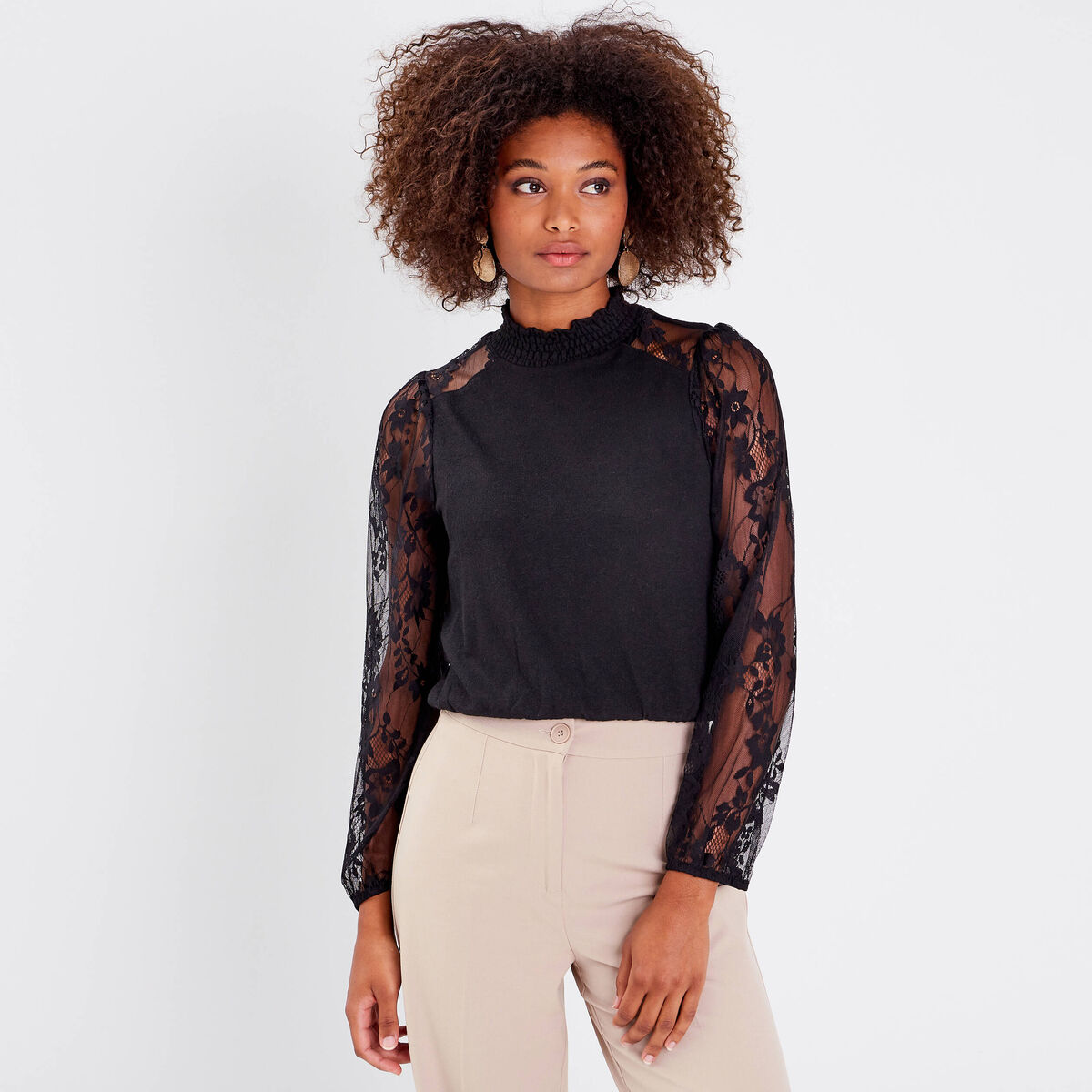 T-shirt manches longues noir femme