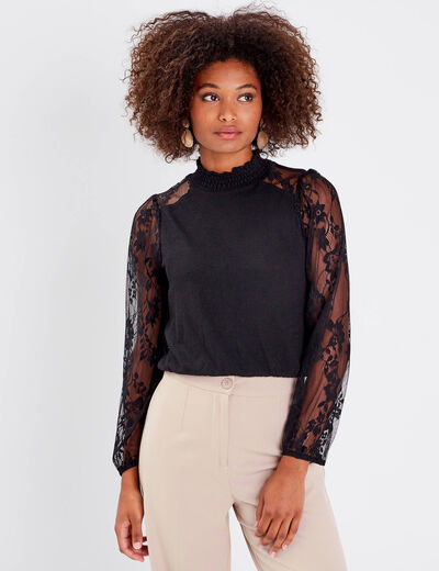 T-shirt manches longues noir femme