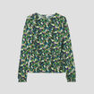 Blouse manches longues vert femme