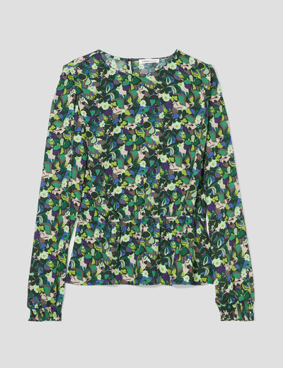 Blouse manches longues vert femme