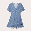 Combishort avec volants bleu foncé femme