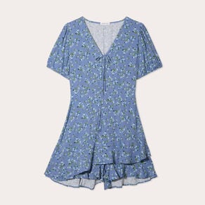combishort avec volants bleu fonce femme Combishort avec volants bleu foncé femme