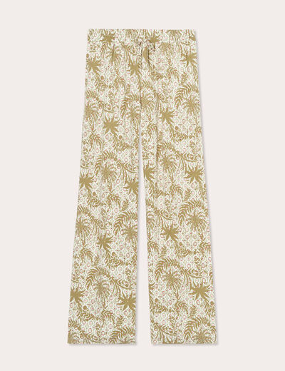 Pantalon large fluide blanc femme