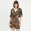 Combishort fluide noir femme