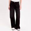 Jean wide leg taille standard denim noir femme