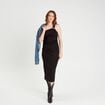 Robe ajustée asymétrique noir femme