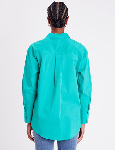 Chemise manches longues vert menthe femme