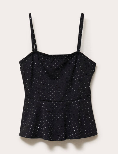 Top studs bretelles amovibles noir femme