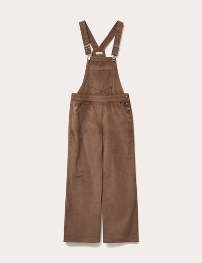 Salopette en velours taupe femme