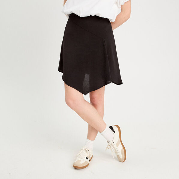 jupe asymetrique droite noir femme Jupe asymétrique droite noir femme